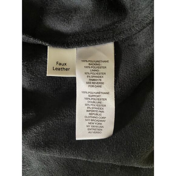 HOUSE OF HARLOW Black Belted Faux Leather Midi Dress Size Small - Picture 6 of 6